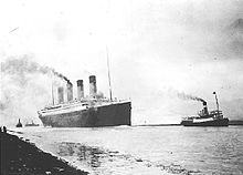 Le Titanic partant pour ses essais en mer le 2 avril