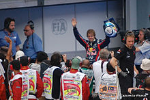 Photo de Sebastian Vettel à l'issue de la course