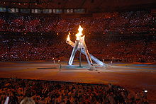Photographie de la flamme olympique