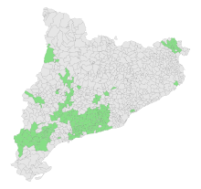 La carte couleur montre en vert les communes viticoles. L'essentiel du vignoble est situé au sud-ouest