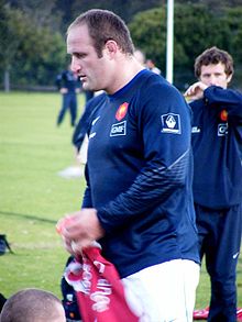 photo de profil de William Servat portant le maillot de l'équipe de France lors d'un entraînement