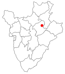 Location of Karuzi in Burundi