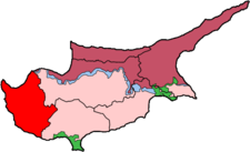 Le district de Paphos (en rouge)