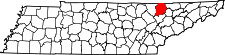Map of Tennessee highlighting Campbell County.svg