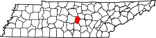 Map of Tennessee highlighting Cannon County.svg