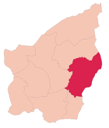 Carte de Faetano (en rouge) à l'intérieur de Saint-Marin