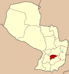 Localisation du département de Guairá sur la carte du Paraguay
