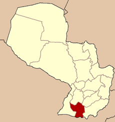 Localisation du département de Misiones au Paraguay