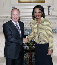 Dermot Ahern et Condoleezza Rice, le 3 octobre 2007.