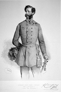 Le général Clam-Gallas - lithographie de Josef Kriehuber (1849).