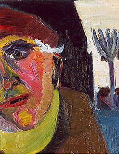 Auto-portrait, détail, 1970Huile sur carton toilé, 24x19 cm