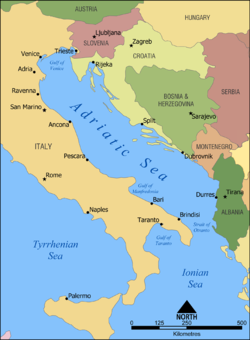 Carte de la Mer Adriatique