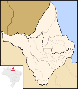 Carte de l'État d'Amapá (en rouge) à l'intérieur du Brésil
