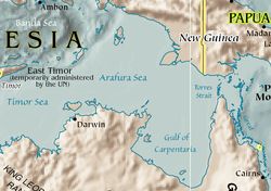 Carte de la mer d'Arafura