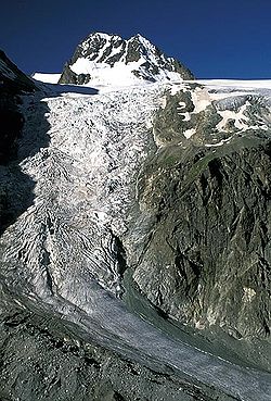 Vue du glacier d'Arolla.