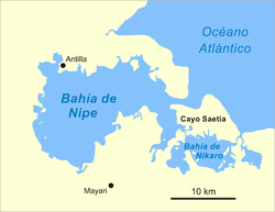 Carte de la baie de Nipe.