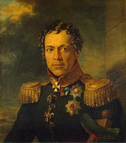 Portrait d'Alexei Nikolaïevitch Bakhmetev, œuvre du peintre George Dawe, Musée de la Guerre du Palais d'Hiver, musée de l'Ermitage, Saint-Pétersbourg.