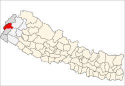 Localisation du district de Baitadi