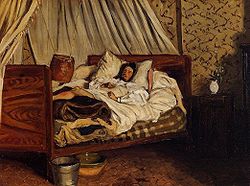 Malade au lit (Monet) par Frédéric Bazille
