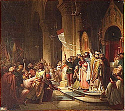Boniface de Montferrat élu chef de la quatrième croisade, Soissons, 1201. (Henri Decaisne, Salles des croisades, Versailles).