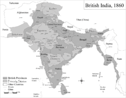 Le Raj britannique vers 1860