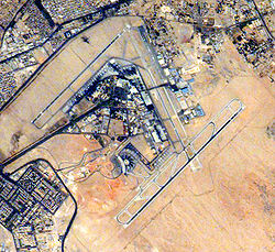 Image satellite de l'aéroport international du Caire.