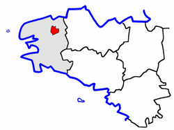 Localisation du Canton de Saint-Thégonnec