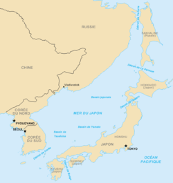 Carte de la mer du Japon