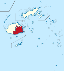 Localisation de la région centrale sur la carte des îles Fidji