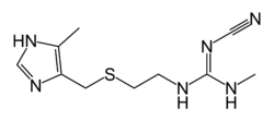 Structure 2D de la cimétidine