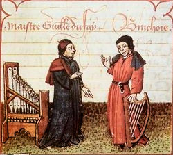 Guillaume Dufay (à gauche) et Gilles Binchois (à droite), enluminure de 1451.