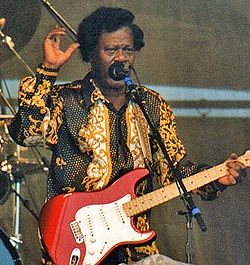 Lors d'un concert au New Orleans Jazz & Heritage Festival en 1997.