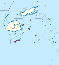 Localisation de la région orientale sur la carte des îles Fidji