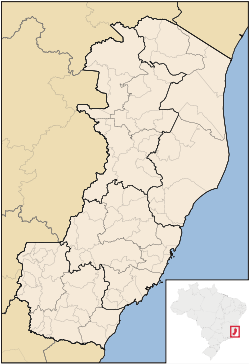 Carte de l'État d'Espírito Santo (en rouge) à l'intérieur du Brésil