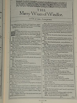 Fac-similé du premier in-folio de 1623