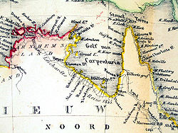 Carte du golfe de Carpentarie de 1859.