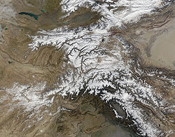 Image satellite de l'Hindou Kouch.