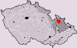 Localisation du massif de Hrubý Jeseník en République tchèque