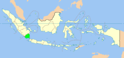 Carte de l'Indonésie mettant en évidence la province de Lampung (en vert clair)