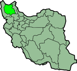 Carte montrant la position de la province de l'Azerbaïdjan de l'Est en Iran