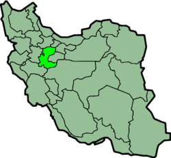 Carte montrant la position de la province de Markazi en Iran