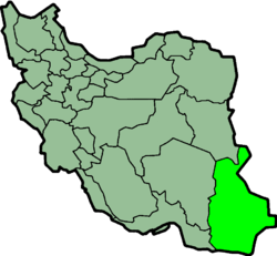 Carte montrant la position du Sistan-o-Balouchestan