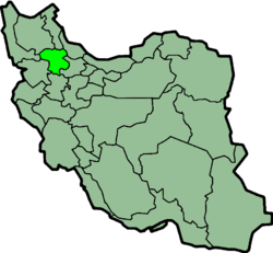 Carte montrant la position de la province de Zanjan en Iran