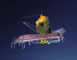 Vue d'artiste du James Webb Space Telescope