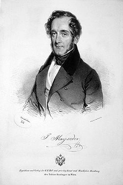 Portrait de Joseph Mayseder : lithographie de Josef Kriehuber, 1838.