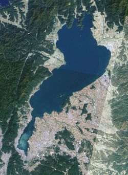 Image satellite du lac Biwa