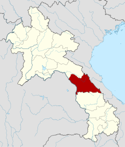 Carte du Laos mettant en évidence la province de Khammouane.