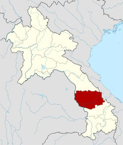 Carte du Laos mettant en évidence la province de Savannakhet.