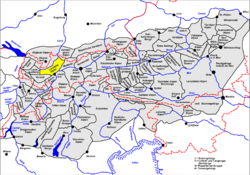 Carte de localisation des Alpes de Lechtal.
