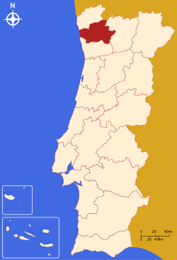 Localisation du district de Braga
